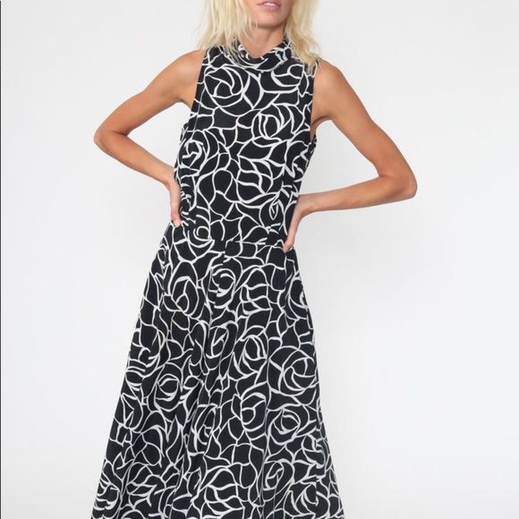 Jody of California Abstract Mock Neck Dress Vintage Boho Hippie 70's 80's Floral - Picture 3 of 11